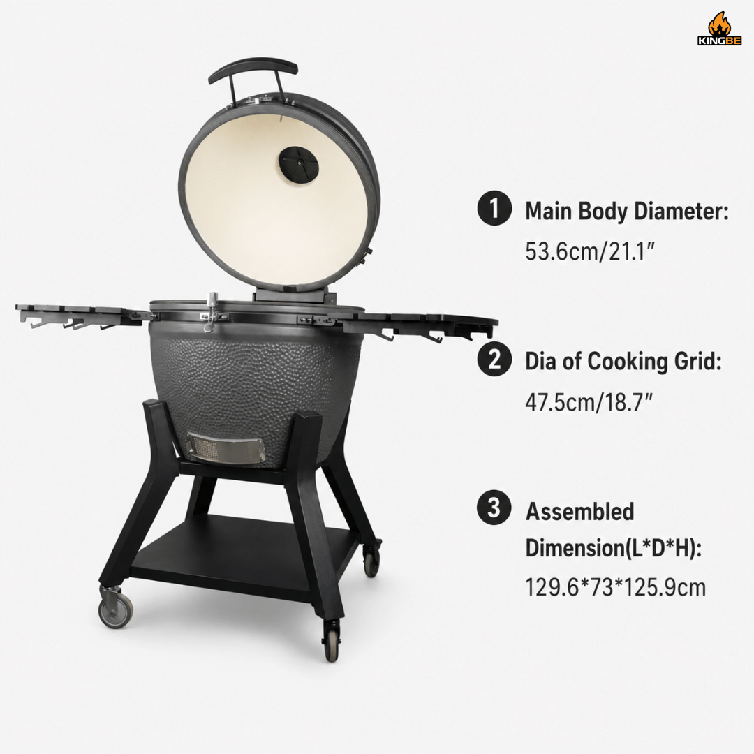เตาถ่านบาร์บีคิว KINGBE KAMADO 23.5 นิ้ว รุ่น PITMASTER SERIES สีดำ_3